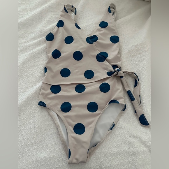 Imagine Perry Polka Dot Wrap Swimsuit - Picture 3 of 10